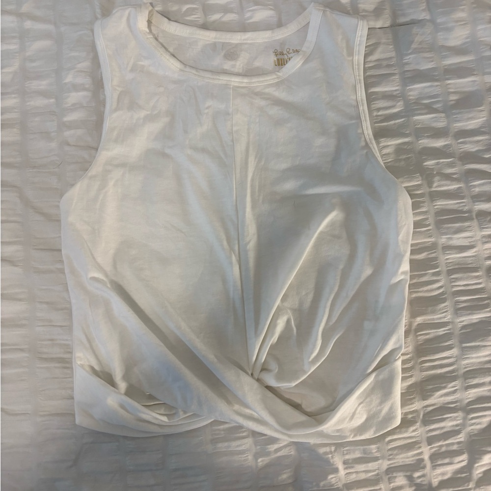 Lilly Pulitzer White Twist-Front Tank Top